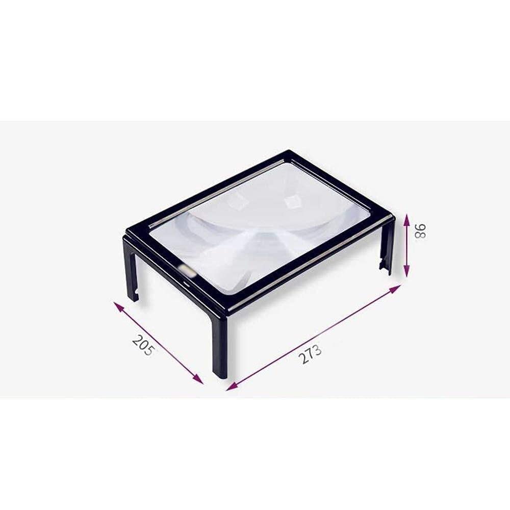 Lenti di ingrandimento, Lenti di ingrandimento da Tavolo con Luce HD per Lettura, Anziani, Bambini, Studenti, 3 Volte, da Appendere al Petto, A4A4, Lente Grande, rettango