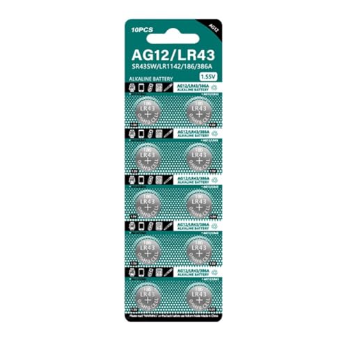 Rulbelok 10����p�b�N LR43 �A���J���{�^���d�r 1.5V �R�C���^�d�r ���v�A�d��A�f�W�^���J�����p