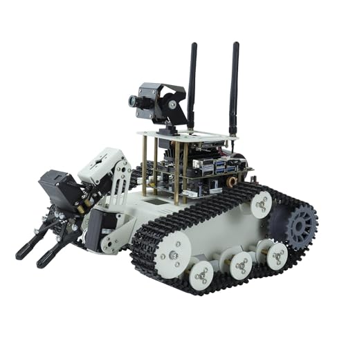 Yahboom DIY Programmable Project ROS Starter Tank Chassis Robot with AI Camera for Jetson Nano B01 Recognition Tracking OpenCV MediaPipe (Transbot-SE Without Nano)