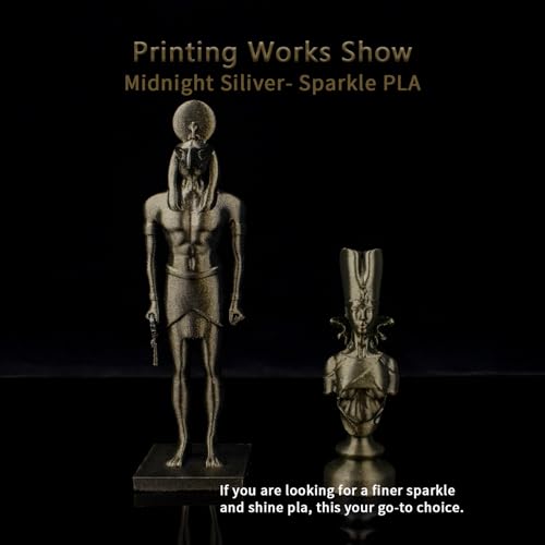 Image of ZIRO Mystical Series Filament, 3D Printer Filament 1.75mm, Shiny Sparkle PLA with Ultra Finer and Denser Glitter, Twinkling PLA1kg /2.2lbs Spool, Fit Most FDM 3D Printers, Midnight Gold