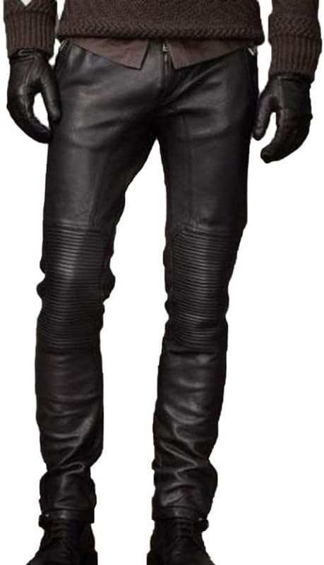 Leather Trens Lambskin Leather Men's Atheletic Black Color Casual, Party Leather Pant LTP88