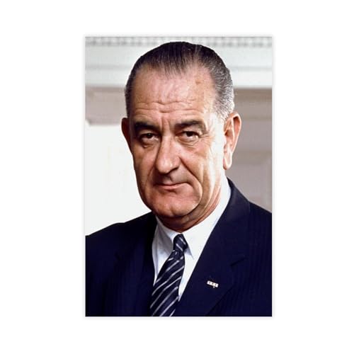 Portrait Lyndon B Johnson toile 30x45cm art mural sans cadre