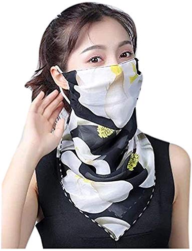 Preisvergleich Produktbild PANGHU Damen Mundschutz Halstuch Face Shield Multifunktionstuch Gesichtsmaske Sommer UV-Schutz Atmungsakti Chiffon Tuch