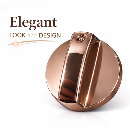 Image of Everflame Shine & Stylish Metallic Knob | Kitchen Gas Stove | LPG & PNG Gas | Compatible 8mm Spindle Gas | Kitchen Tool | Heavy-Duty Metal Knob (Rose Gold, Pack of 3 /)