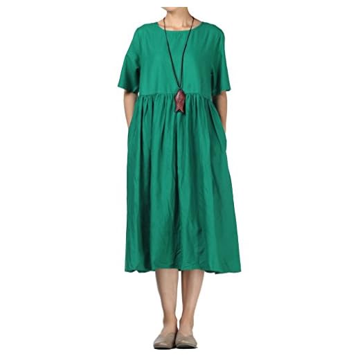 BaZhaHei Damen Summer Elegante Sexy Frauen Slim Kleid Elegante Neckholder Kragen Partykleid Sommerkleid Hochzeit Cocktail Minikleid Freizeitkleid (M, Grün) 7 Mallimoda Damen Leinen Sommer Kleider Rundhals Kurzarm Midi Kleid mit Doppelte Taschen Grün XXL