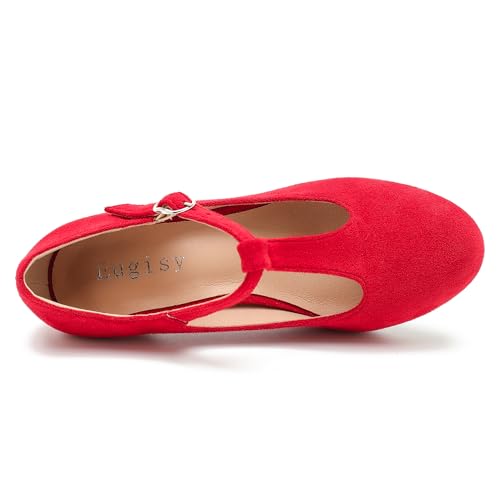 Women's T Strap Mary Jane Low Kitten Heel Pumps Closed Round Toe Retro Ankle Strap Buckle Comfortable Vintage Wedding Evening Party Dress Office Work Church Shoes3