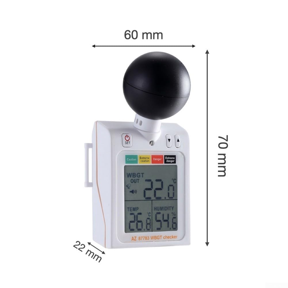 Indice digitale termico per sport all'aria aperta - Rilevatore di stress termico indossabile con allarme regolabile 70 x 60 mm