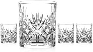 DIAMANTE Chatsworth Whisky Tumblers - Premium Lead Free Crystal - Set of 4