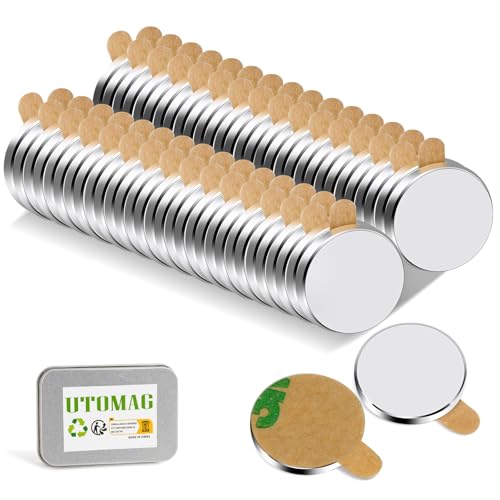Lot de 60 Aimants Autocollants 10x1mm - Petits Aimants Adhésifs Ronds Magnétiques en Néodyme...