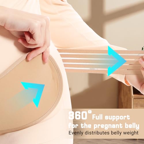 ACCUBIO Maternity Belly Band for Pregnant Women, Maternity Belt, Pregnancy Belly Support Band for Abdomen,Breathable and Adjustable Belly Brace, Relieve Waist and Back Pain (Large)