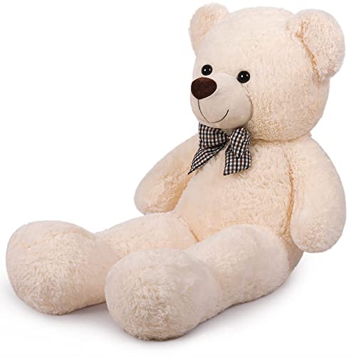 Sausudols Orsacchiotto Gigante Orso di Peluche XL Orsacchiotto di Peluche 110cm Regalo per Compleanno Natale e San Valentino Beige