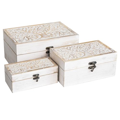 MODE HOME 3 Piece Tree of Life Carved Wooden...
