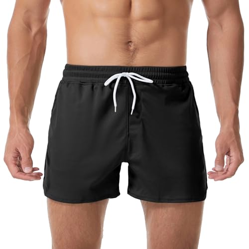 LORSPORTCH Hombres 3 Pulgadas Running Quick Dry Athletic Gym Workout Training Marathon Shorts Negro XL