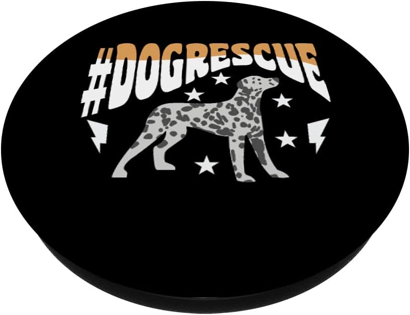 #DOGRESCUE Motif for Dog owner PopSockets Swappable PopGrip, Black - Image 3