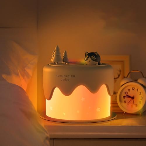 eizliyorum Cute Cat Humidifier - USB Rechargeable Silent Humidifiers,Creative Bedroom Decoration, Portable Personal Humidifiers with Light for Children Room, Study - Image 2