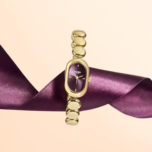 Image of Sonata Poze 8 Quartz Analog with Plum Dial IPG Alloy Strap Watch for Women - SP80173YM01W