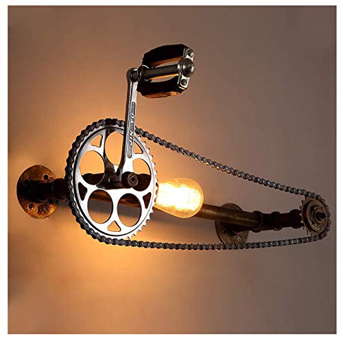 Preisvergleich Produktbild ANANAN Industrial Tischlampe, Fahrradpedal, Eisenwandverkleidung, Persönlichkeitsausrüstung Fahrradwasserleitung, Altmodische Industrielle Dekorative Abstellgleis E27 Sockel Wandverkleidung