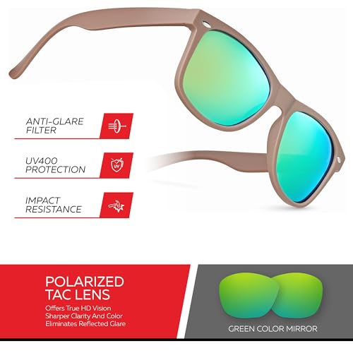 Image of Retro Rewind Polarized Sunglasses for Women Men - UV400 Classic Square Vintage Shades Trendy Unisex Sun Glasses