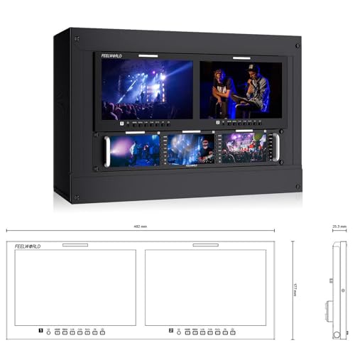 Image of D101 Plus Dual 10.1 inch 4RU Rackmount Monitor 4K HDMI SDI 1920x1200IPS Intuitive Buttons + New menu Interface