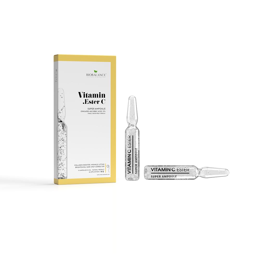 Vitamin C Ester Super Ampoule | Ethylated Ascorbic Acid 15% | Stable, Water-free Formula | Collagen Booster, Wrinkle Lifting, Brightening and Dark Spot Corrector | 30 Applications | 20ml