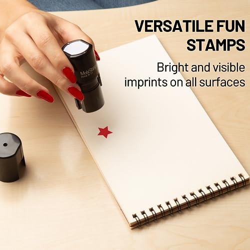 Self-Inking Stamps for Teachers, Teacher Stamper for Classroom and School, Greeting Cards and Scrapbooks Emoji Stamp (Solid Star, Red) - Image 5