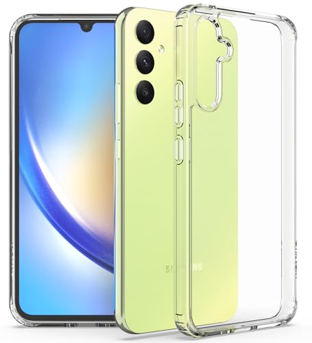 Image of KAPAVER Hybrid Shockproof Back Cover Case Compatible with Galaxy A34 (PC+TPU) (Clear)