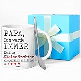 TRIENCY Papa Ich werde deine Finanzielle belastung sein| Beste Geschenkbox für Vater zum Geburtstag, Weihnachten – Weiße Tasse für Papa von Tochter zum Vatertag – Tasse mit Spruch Papa (White - Dad 6)
