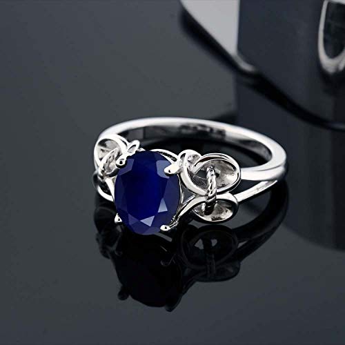 Gem Stone King Oval Gemstone Birthstone Engagement Ring For Women | 925 Sterling Silver | Oval 9X7MM | Wedding Anniversary Promise Ring | Available in size 5, 6, 7, 8, 94