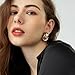 QJLE 6 Pairs Chunky Gold Earrings for Women Geometric Knot Statement Drop Dangle Earrings Two Tone Gold Hoops Earrings for Women Trendy Jewelry