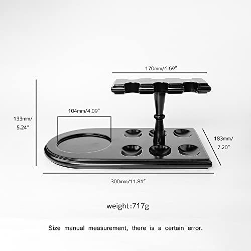 Pipe Stands for Cigar Humidor Jar and Pipe European Beech Wood Tobacco Pipe Rack Stand Display for 6 Pear Wood Tobacco Pipes (jar and Pipe not Included) (Color Black) - Image 6
