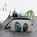 Lootpe Peacock Feather Print Makeup Bag, Portable Travel Makeup Pouch, Toiletry Organizer, Large Make Up Bag For Women