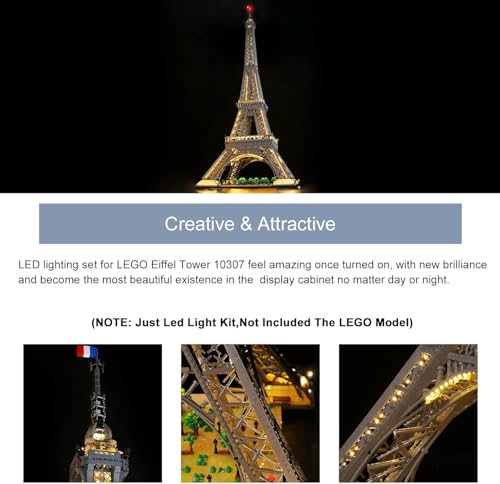 Remote Control Decoration Lighting Set Compatible with Lego 10307 The Eiffel Tower Building Set - Image 3
