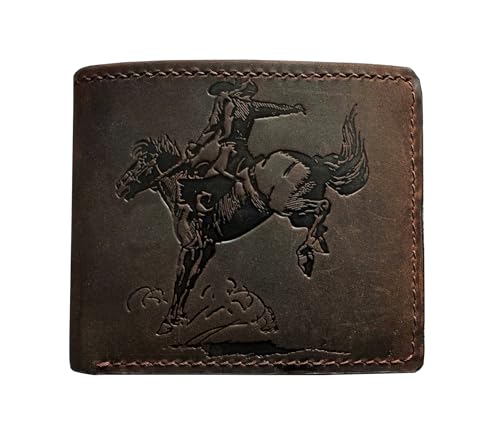 Authentical leather handcrafted wallet, distressed bifold wallet, classic gift for dad - Cowboy
