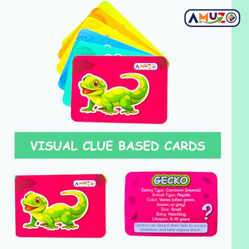 Image of Animal World - Fun Quiz Game & Flashcards for Kids | Learn About 72 Animals with Boards, Sand Timer & Facts | Educational, Screen for Ages 4 to 10
