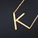 Women's Classic Stainless Steel Big Letter Necklace Initial Chain Script Pendant Name Necklace Sideways Large Initial Necklace for Women Gift(Gold Letters A-Z Available) (Gold Y) (Gold K)