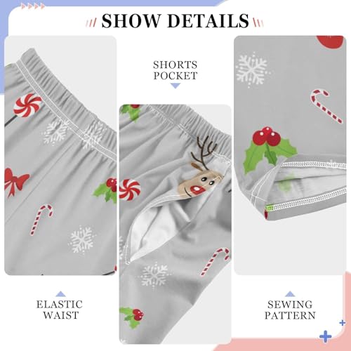 Boys' Pants Christmas Animal Deer Snowflakes Long Bottoms Jogger Pants Elastic Waist Trousers with Pockets S-XL4