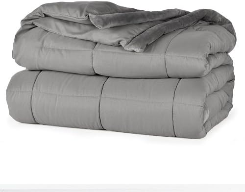 Berkshire - Manta de plumón alternativo (tamaño individual, gris ahumado)