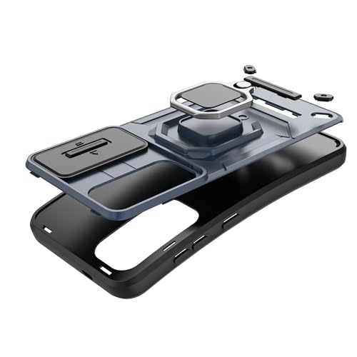 Image of CamShield Pro Case with Slide Camera Protection and 360 Protection Ring Stand Bumper Back Case Cover for Samsung Galaxy S24 5G (Blue)