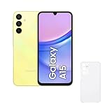 Samsung Galaxy A15 128 GB con Funda - Teléfono Móvil LTE, Smartphone Android, Carga Rápida, Con 4 GB de RAM, Color Amarillo (Versión Española)