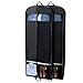 HOUSE DAY Garment Bags 2 Pack 54 inch Garment Bags for Storage Travel Nonwoven Fabric Dress Bag Suit Bag Garment Bag with 2 Large Mesh Pockets Garment Cover Suit Covers for Closet Storage,Black