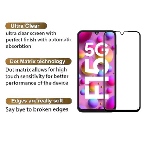 Image of DD SON Tempered Glass for Samsung Galaxy A15, Galaxy F15 and Galaxy M15 (6.5 Inch) With Installation Kit | Military-Grade Gorilla Screen Protector | Edge to Edge Coverage | Black