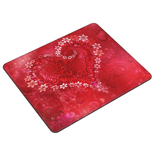 Tapis de souris en forme de cœur imperméable avec bords cousus anti-effilochage