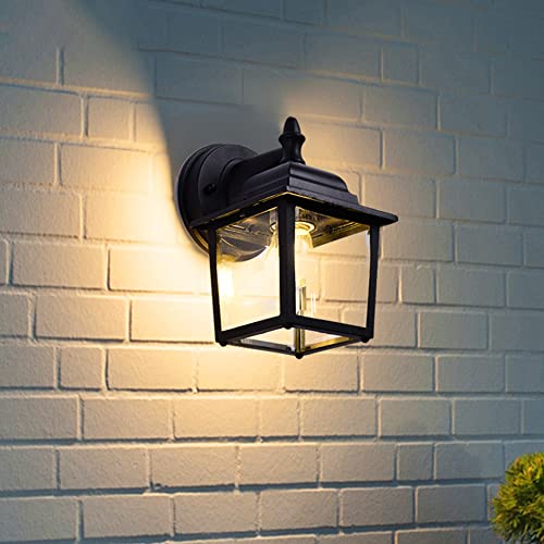 Lampe extérieure E27 murale noire lanterne de façade étanche