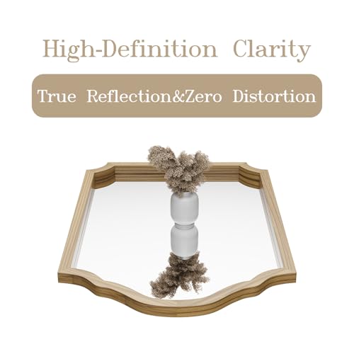 ULIKE Arched Wood Mirror – 24x36 Rustic Wall Mirror for Bathroom or Bedroom, Decorative Vanity Mirror | Solid Wood Frame | Brown | Farmhouse Entryway or Living Room Décor - Image 3