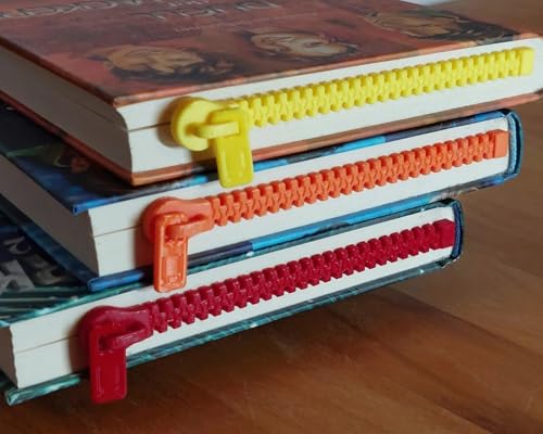 Image of Zipper-Style Bookmarks Set of 3 | Fun & Realistic Zip Design | Made from Eco-Friendly Bioplastic | Unique Gift for Readers, Kids & Students | Colorful Book Accessories