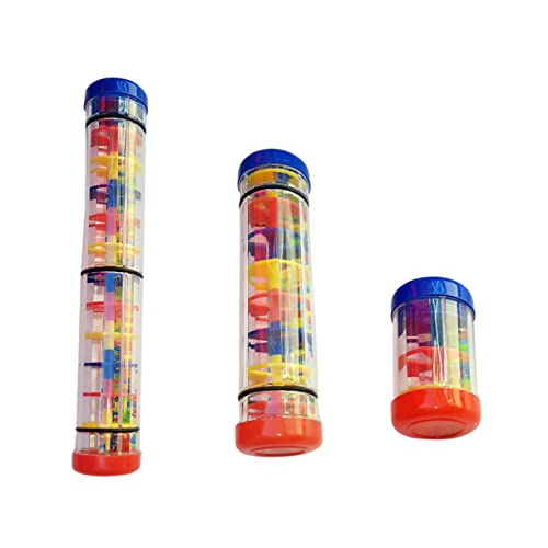 Milisten 3Pcs Rain Stick Tube Musical Enlightenment Instrument for Boy Girl Rain Sound Rattle for Grasping and Sensory Play Shower Birthday Present