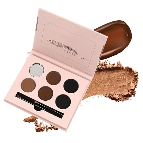 Kits de polvo para cejas, kit de maquillaje en polvo para cejas, juego de sellos con pinceles, plantilla de maquillaje con pinceles para cejas hermosas