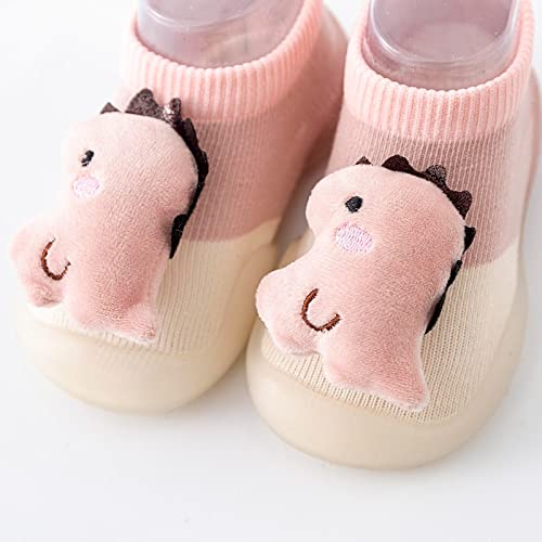 Baby Sock Shoes Baby Walking Shoes Summer and Autumn Comfortable Infant Toddler Shoes Cute Dinosaur (Pink, 5.5 Infant)2