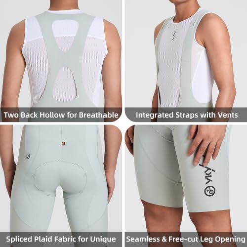 Image of YKYWBIKE Cycling Bibs Men,Elastic Interface Padded Cycling Bib Shorts,Breathable Biking Bib Short Men