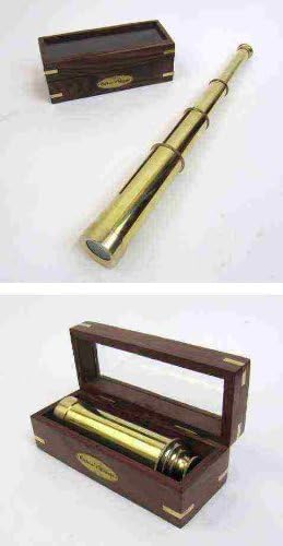 NauticalMart Captain's Pullout Telescope, Solid Brass - Polished